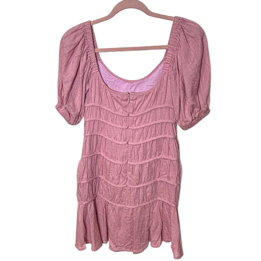 NWT LUCCA RAE PUFF SLEEVE TIERED DRESS-MAUVE XS - Picture 6 of 10